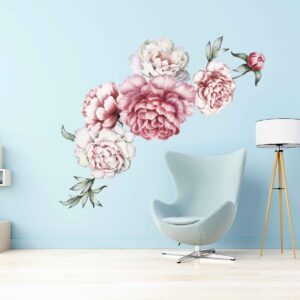 peonies flowers wall decal vinyl sticker — full view