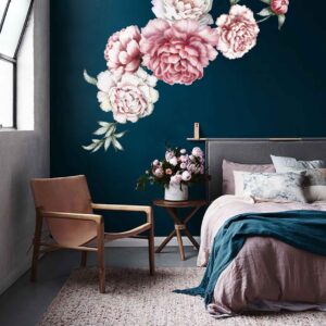 peonies flowers wall decal vinyl sticker on white wall