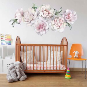 peonies flowers wall decal vinyl sticker on white wall