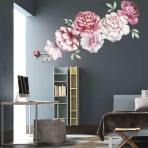 peonies flowers wall decal vinyl sticker on white wall