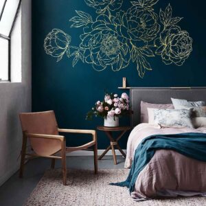 peonies flowers wall decal vinyl sticker on white wall