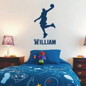 basketball name personalized wall decal on white wall