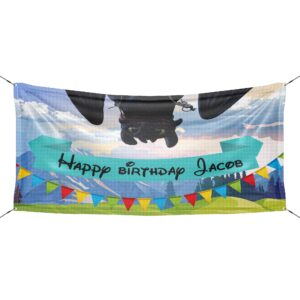 toothless birthday banner how to train your dragon wall decal on white wall