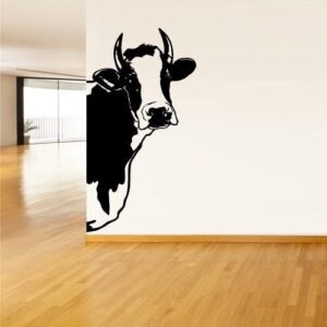 cow heifer farm decor wall decal gamer sticker on white wall