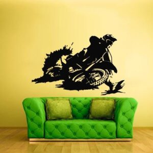motorcycle motocross dirt bike wall decal gamer sticker on white wall