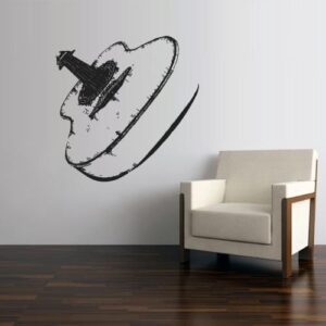 acoustic guitar music garage band wall decal gamer sticker on white wall