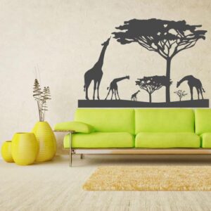 safari landscape skyline wall decal kids room sticker on white wall