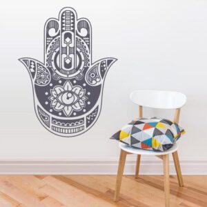 hamsa hand yoga hindu wall decal gamer sticker on white wall