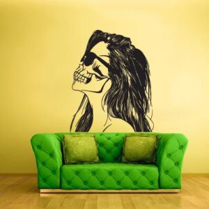 zombie girl vinyl spooky gothic horror decor wall decal on white wall