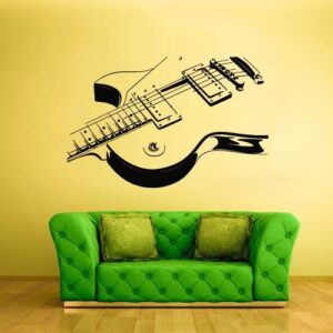 electric guitar music garage wall decal gamer sticker on white wall