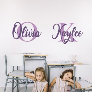 close up detail of girl name nursery lettering birthday personalized wall decal