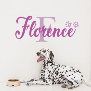 dog sign personalized wall decal — full view