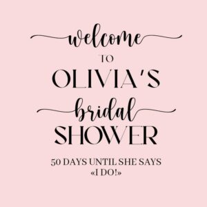bridal shower welcome sign wall decal kids room sticker — full view