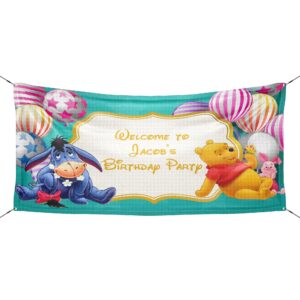 winnie the pooh personalized wall decal kids room sticker — full view
