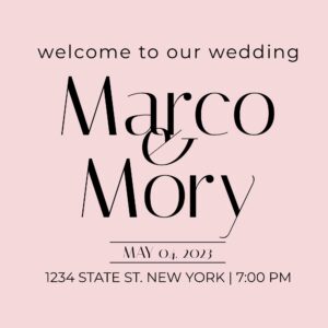 wedding mirror names welcome sign personalized wall decal installed in room