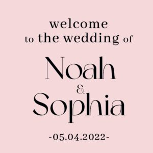 close up detail of wedding mirror , custom names welcome personalized wall decal