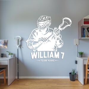 lacrosse sport decoration l1 personalized wall decal on white wall