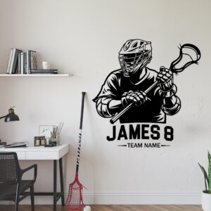 close up detail of lacrosse sport decoration l1 personalized wall decal