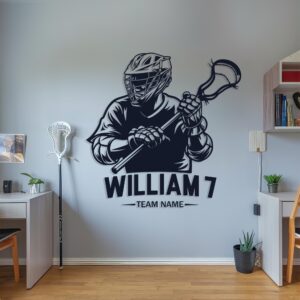 lacrosse sport decoration l1 personalized wall decal — full view