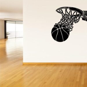 slam dunk basketball vinyl sports decor wall decal on white wall