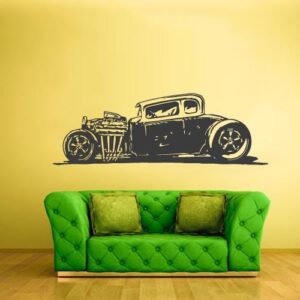 hot rod classic muscle car wall decal on white wall