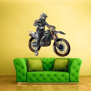 motocross – dirt bike for boys room or party wall decal on white wall