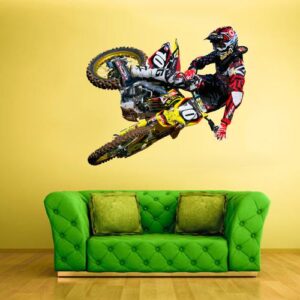 motocross – dirt bike for boys room or birthday wall decal on white wall