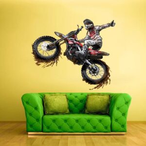 motocross – dirt bike for boys room or event wall decal on white wall