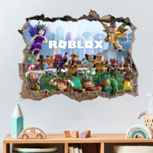 roblox gamer wall decal on white wall