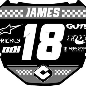 custom odi dh electric bike number personalized wall decal on white wall