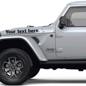jeep wrangler sign custom text hood personalized wall decal on white wall